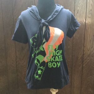 I9 Women Navy Blue Hoodie Shirt M